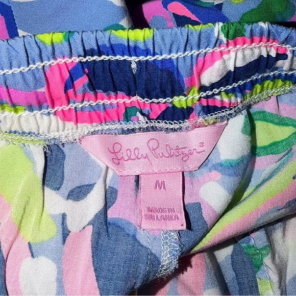 Lilly Pulitzer Womens sz med Rayonne colorful lightweight shorts with drawstring - Picture 11 of 12